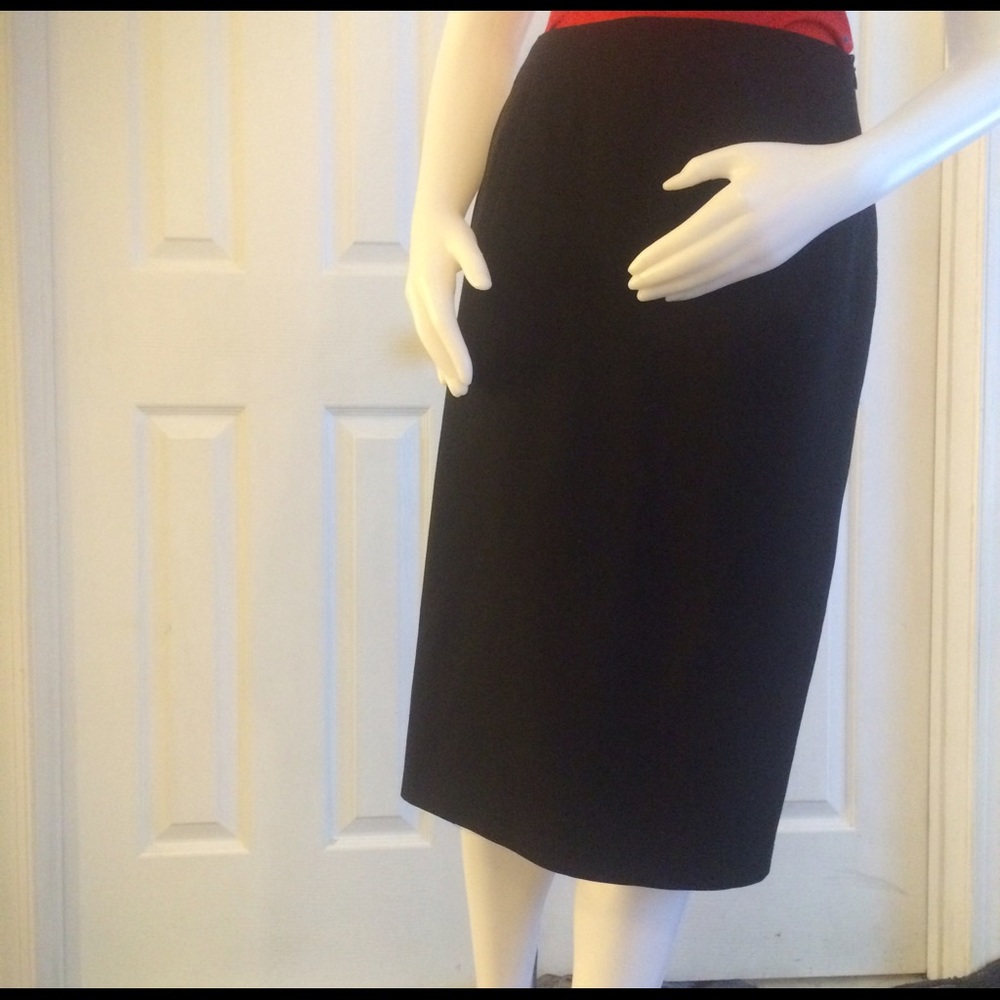 MaxMara Black Pencil Skirt Wool Size 2